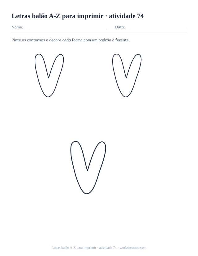 Prévia de Letras balão A-Z para imprimir, atividade 74 para imprimir