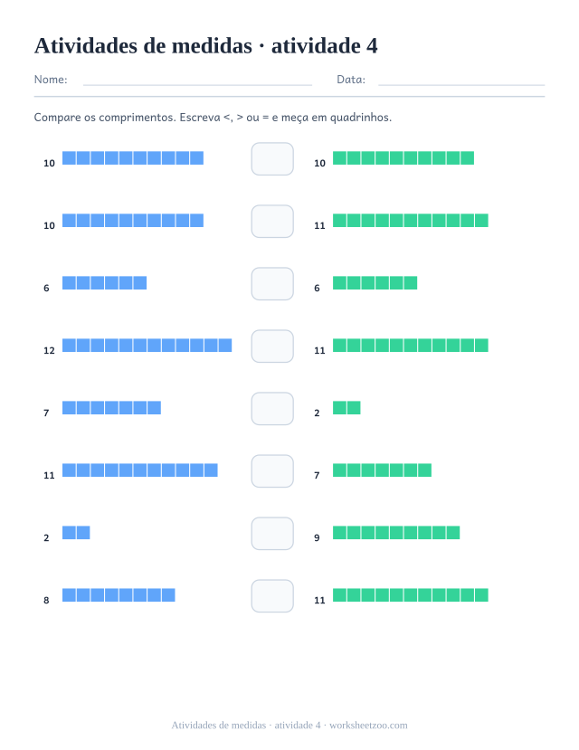 Prévia de Atividades de medidas, atividade 4 para imprimir