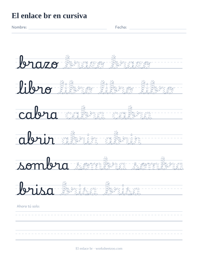 Ficha del enlace br en cursiva: brazo, libro, cabra, abrir, sombra y brisa