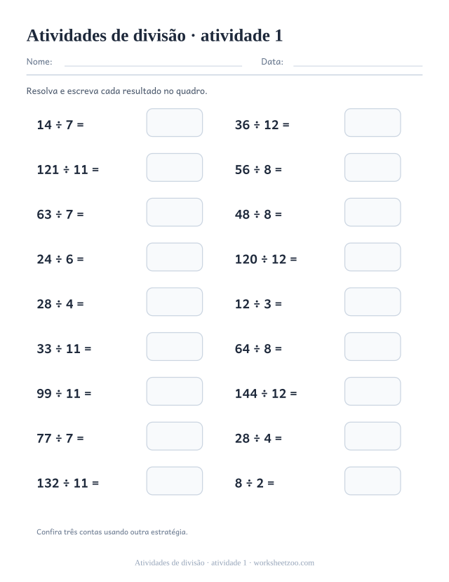 Prévia de Atividades de divisão, atividade 1 para imprimir