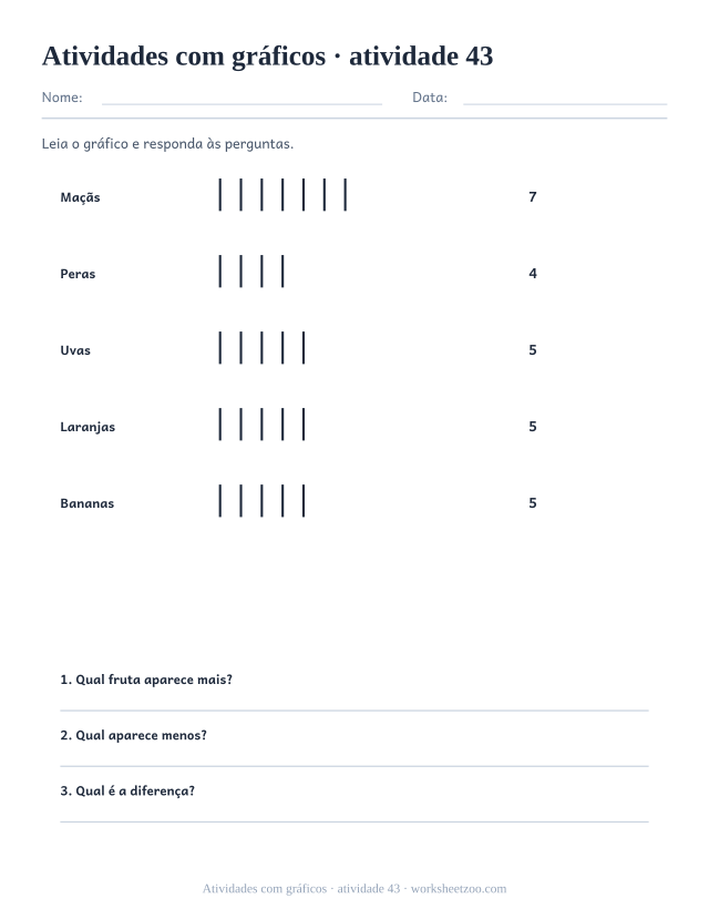 Prévia de Atividades com gráficos, atividade 43 para imprimir
