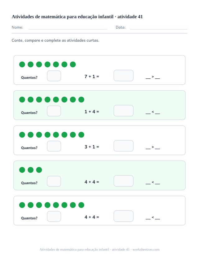 Prévia de Atividades de matemática para educação infantil, atividade 41 para imprimir
