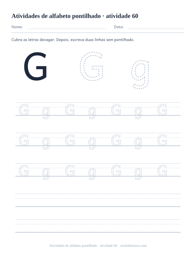 Prévia de Atividades de alfabeto pontilhado, atividade 60 para imprimir