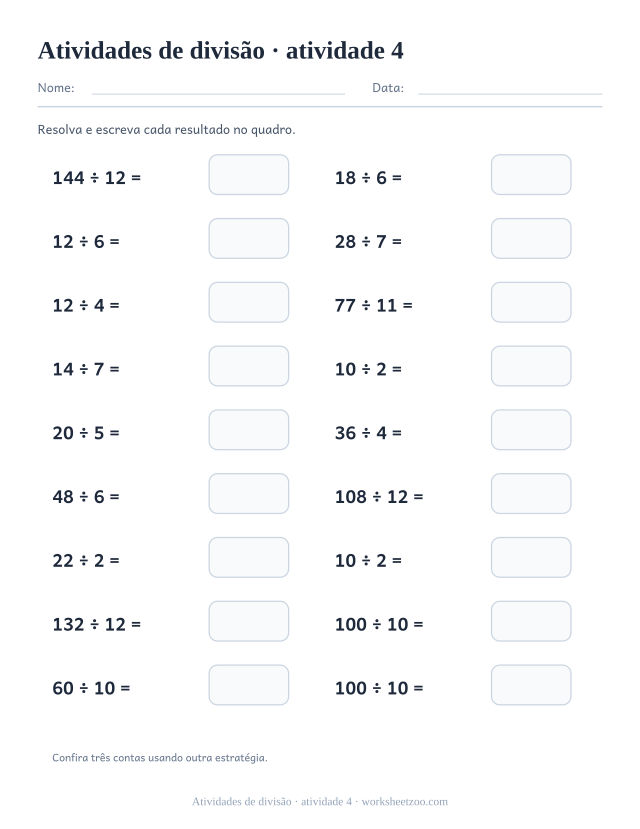 Prévia de Atividades de divisão, atividade 4 para imprimir