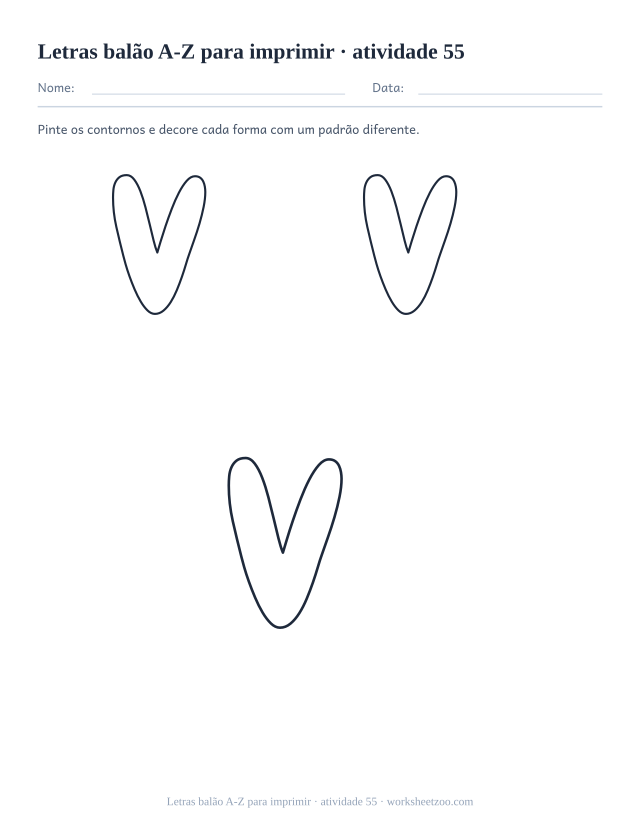 Prévia de Letras balão A-Z para imprimir, atividade 55 para imprimir