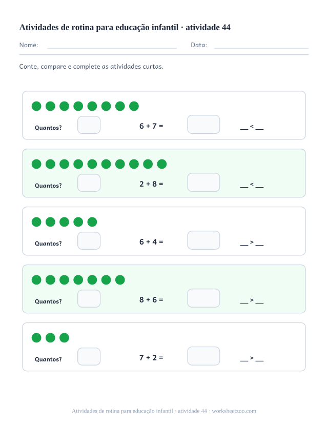 Prévia de Atividades de rotina para educação infantil, atividade 44 para imprimir