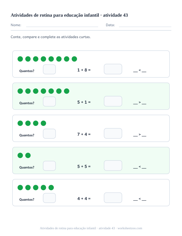 Prévia de Atividades de rotina para educação infantil, atividade 43 para imprimir
