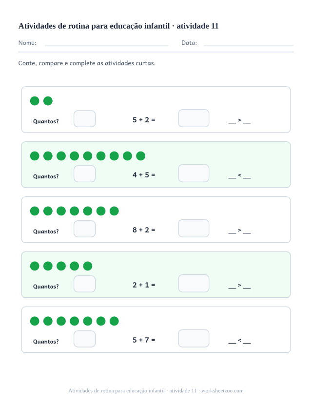 Prévia de Atividades de rotina para educação infantil, atividade 11 para imprimir