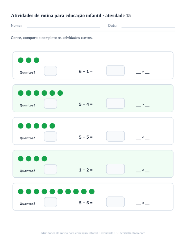 Prévia de Atividades de rotina para educação infantil, atividade 15 para imprimir