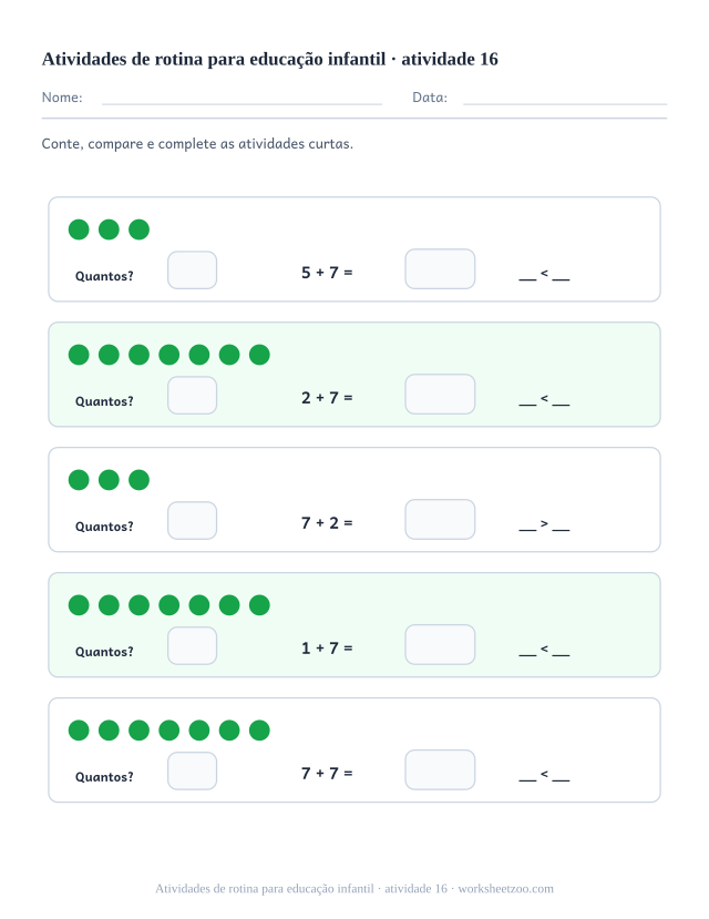 Prévia de Atividades de rotina para educação infantil, atividade 16 para imprimir