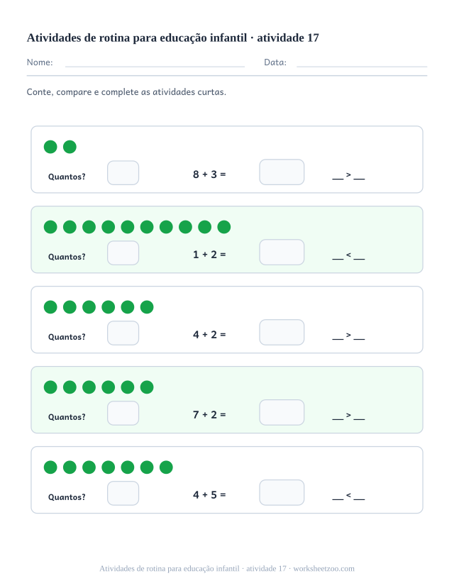 Prévia de Atividades de rotina para educação infantil, atividade 17 para imprimir