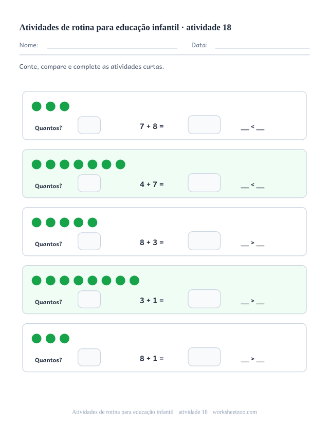 Prévia de Atividades de rotina para educação infantil, atividade 18 para imprimir