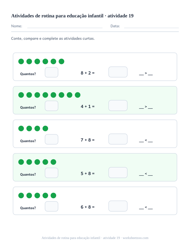 Prévia de Atividades de rotina para educação infantil, atividade 19 para imprimir