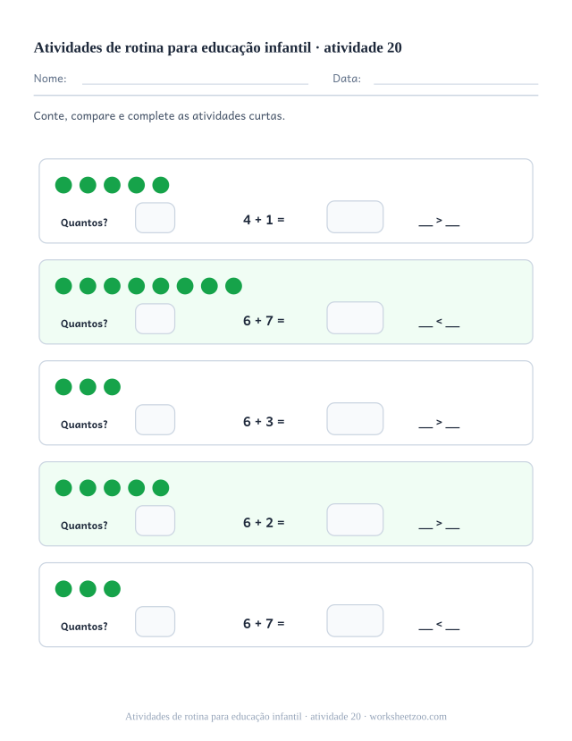 Prévia de Atividades de rotina para educação infantil, atividade 20 para imprimir
