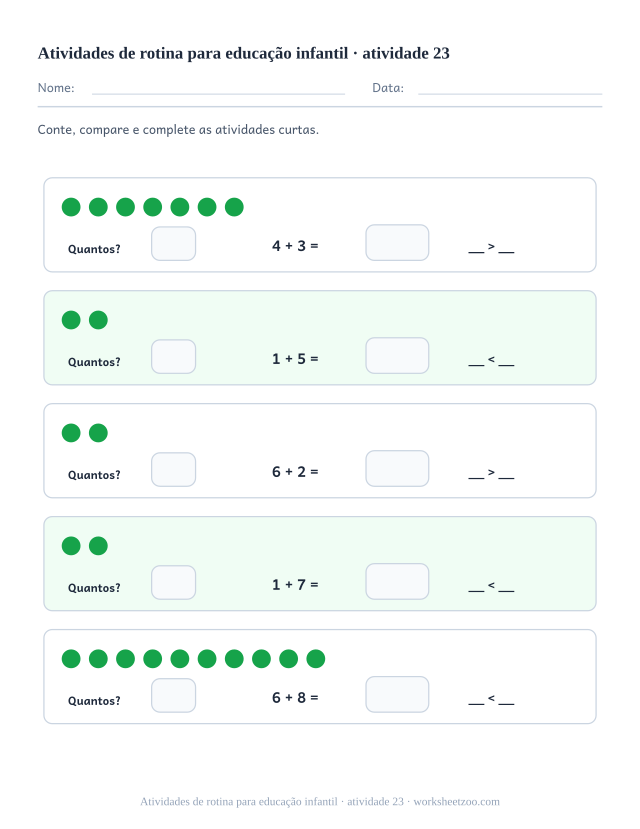 Prévia de Atividades de rotina para educação infantil, atividade 23 para imprimir