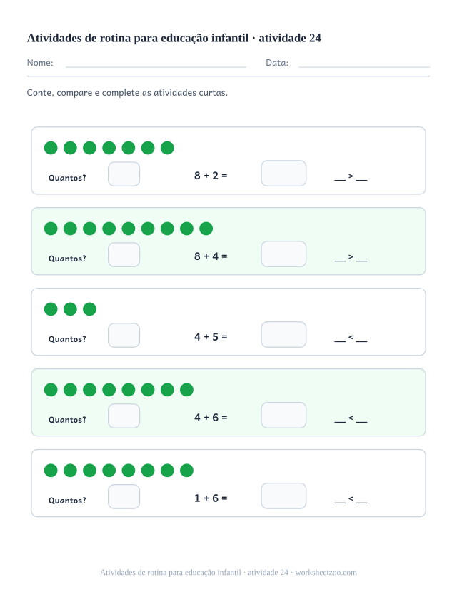 Prévia de Atividades de rotina para educação infantil, atividade 24 para imprimir