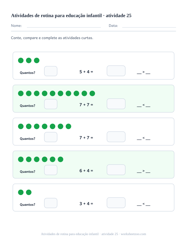 Prévia de Atividades de rotina para educação infantil, atividade 25 para imprimir