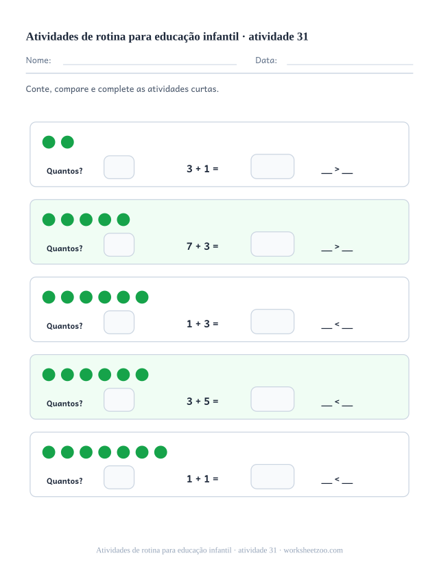 Prévia de Atividades de rotina para educação infantil, atividade 31 para imprimir