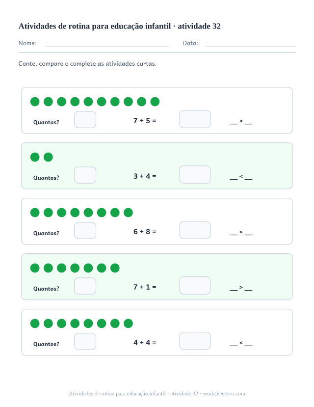 Prévia de Atividades de rotina para educação infantil, atividade 32 para imprimir