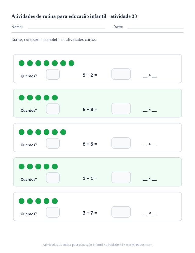 Prévia de Atividades de rotina para educação infantil, atividade 33 para imprimir