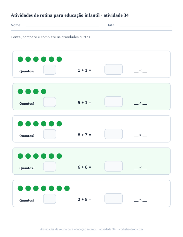 Prévia de Atividades de rotina para educação infantil, atividade 34 para imprimir