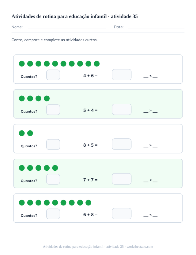 Prévia de Atividades de rotina para educação infantil, atividade 35 para imprimir