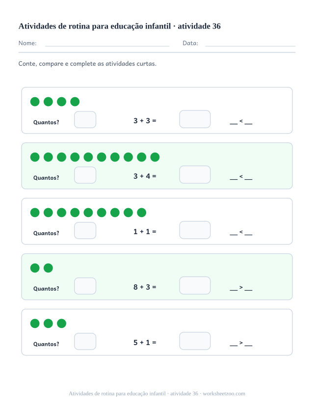 Prévia de Atividades de rotina para educação infantil, atividade 36 para imprimir