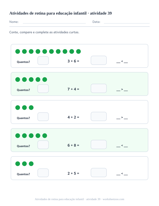 Prévia de Atividades de rotina para educação infantil, atividade 39 para imprimir