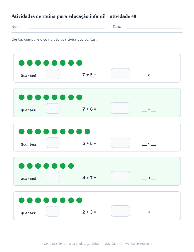 Prévia de Atividades de rotina para educação infantil, atividade 40 para imprimir