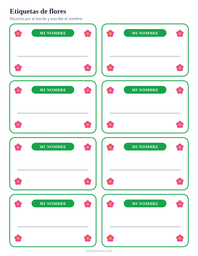 Etiquetas de flores