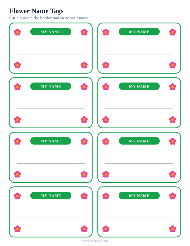 Flower Name Tags