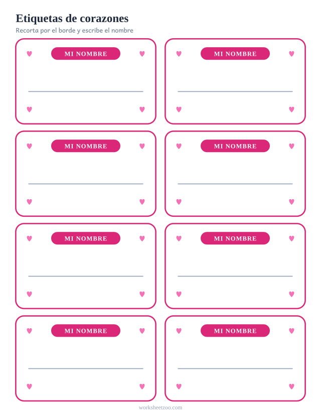 Etiquetas de corazones
