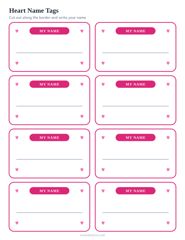 Heart Name Tags