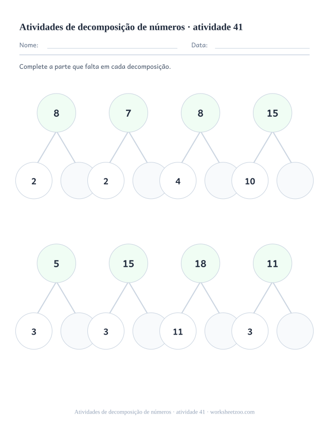 Prévia de Atividades de decomposição de números, atividade 41 para imprimir