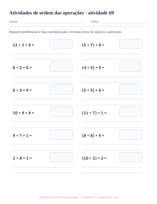 Prévia de Atividades de ordem das operações, atividade 69 para imprimir